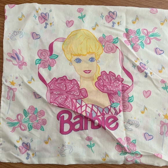 Barbie Pink and Cream Floral Doll Pillowcase - Picture 2 of 4